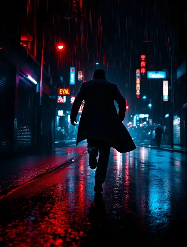 雨夜追凶电影海报，雨夜街头追凶